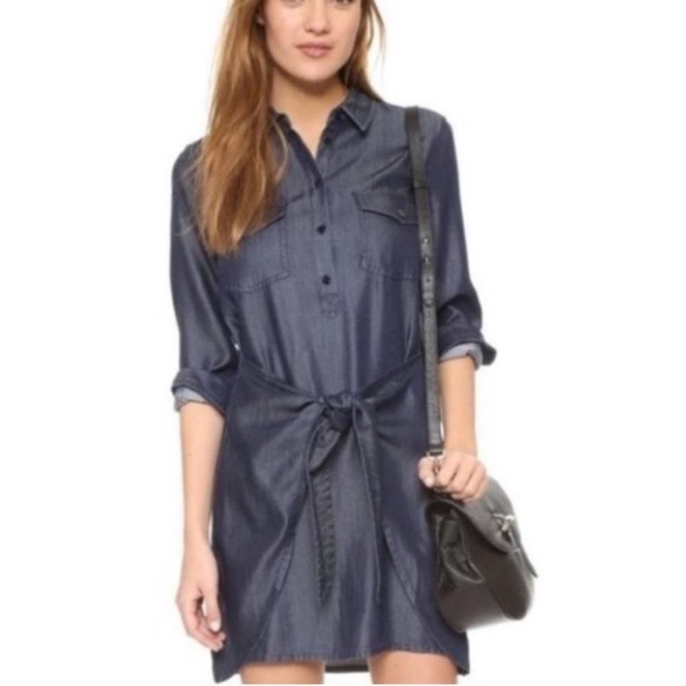 Club Monaco Tie Denim Dress